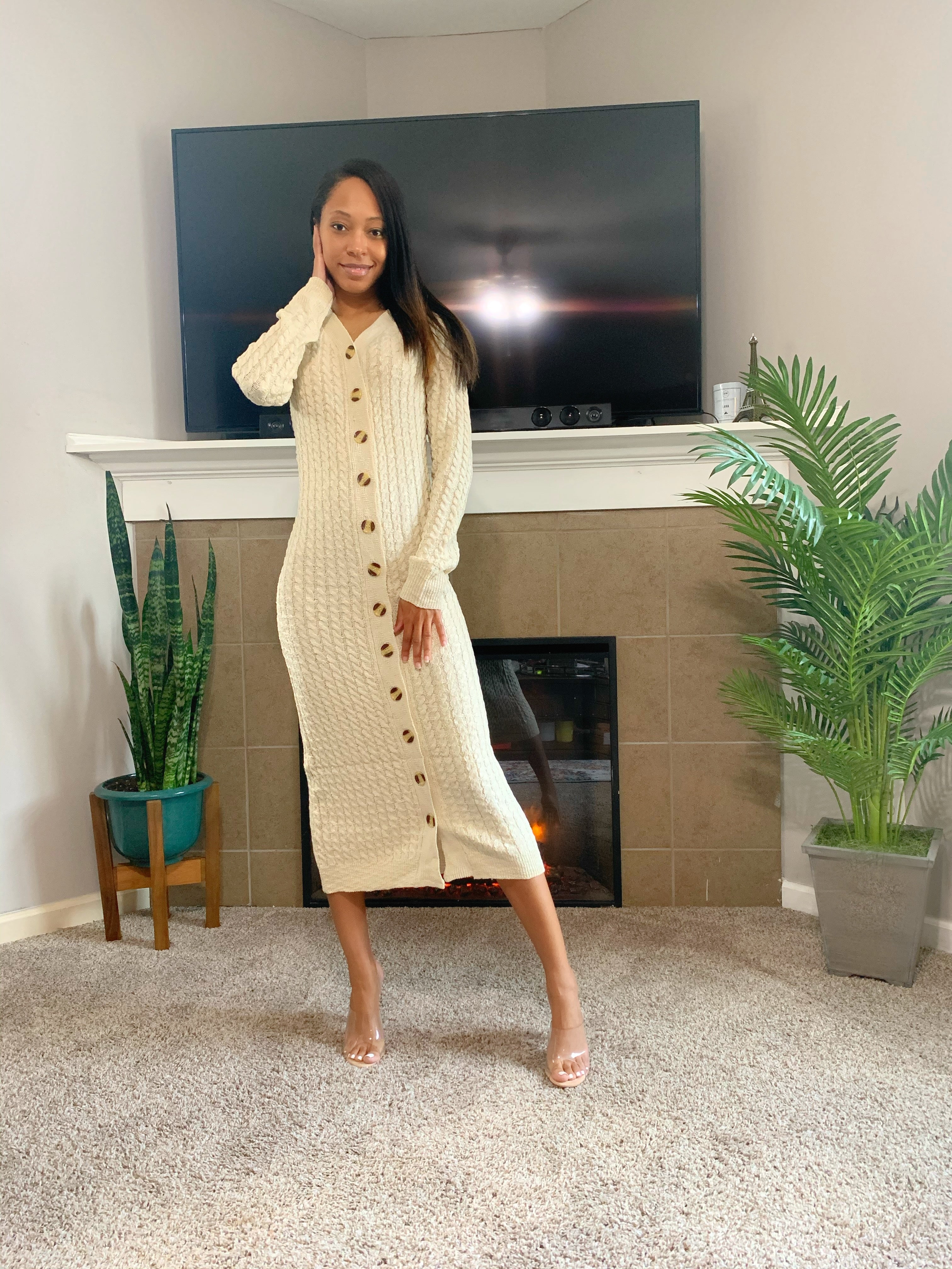 Button Down Sweater Dress Button Down Sweater Dress