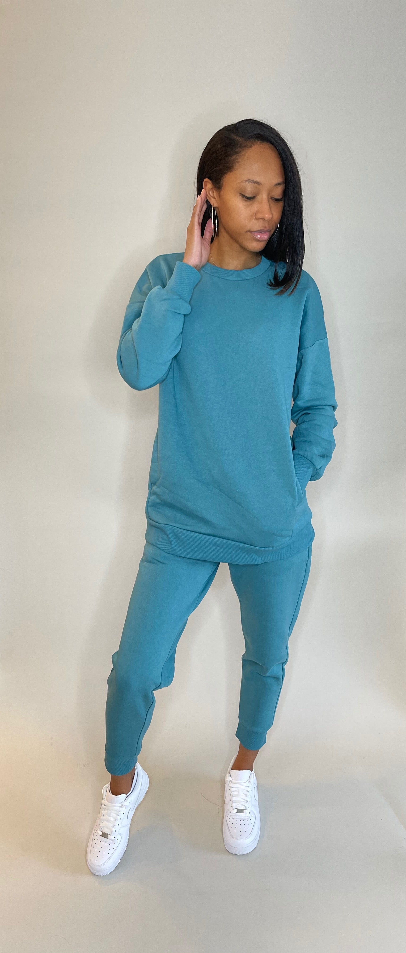 3pc Sweatsuit| Dusty Teal - Unwindwear