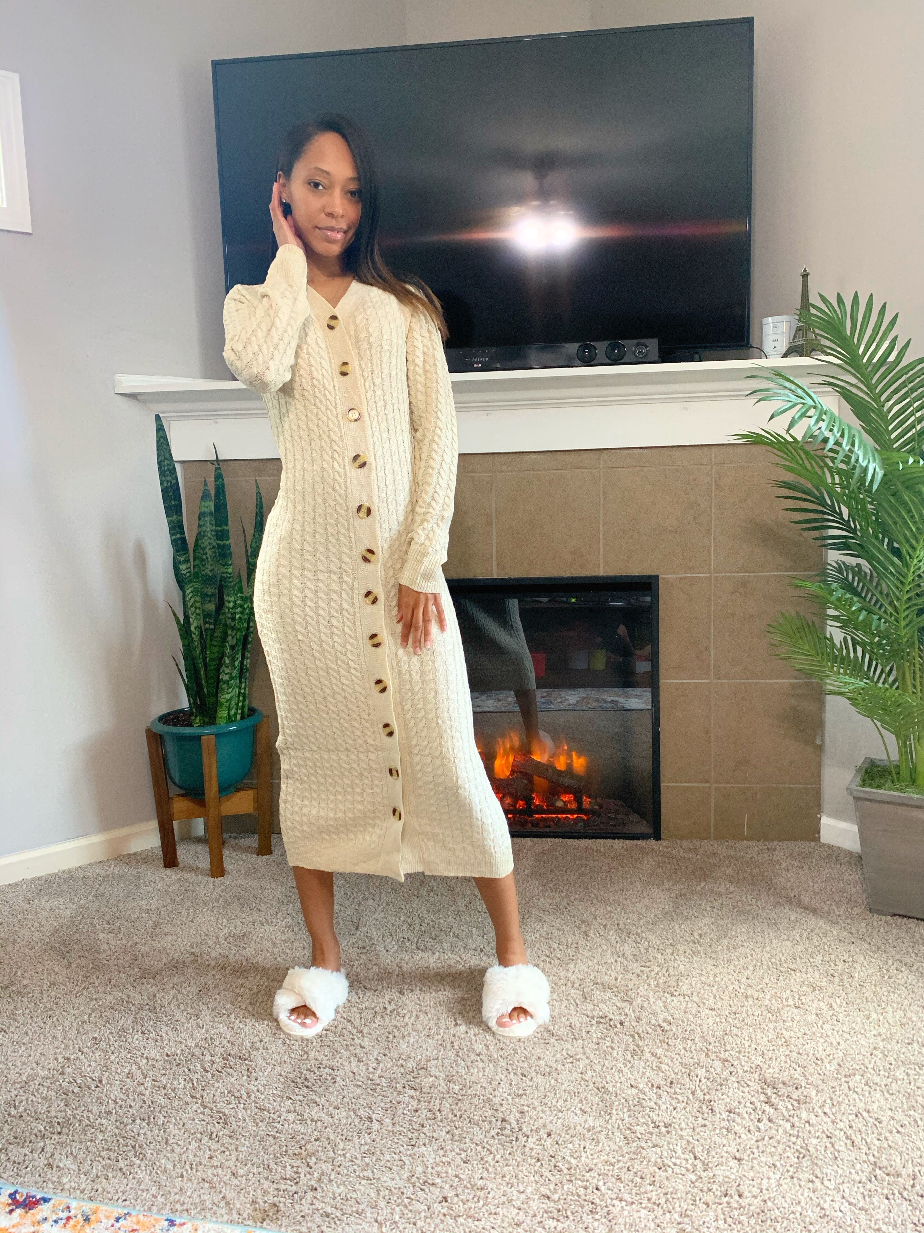 Button Down Sweater Dress